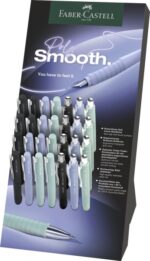 Faber-Castell Poly Espositore con 12 penne a sfera Poly Ball e 16 penne stilografiche Poly Pen - Clip in metallo - Colori assortiti