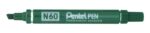 Pentel Pen N60 Pennarello permanente - Punta smussata resistente e durevole - Resistente all'acqua e alla luce - Colore verde