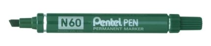 Pentel Pen N60 Pennarello permanente - Punta smussata resistente e durevole - Resistente all'acqua e alla luce - Colore verde