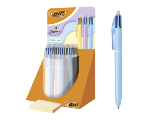 Bic 4 Colours Pastel Espositore con 30 penne a sfera retrattili - Punta media da 1