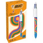 Bic 4 Colours Decors Lines Penna a sfera retrattile - Punta media da 1