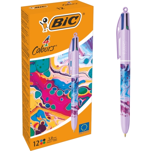 Bic 4 Colours Decors Hydro Penna a sfera retrattile - Punta media da 1