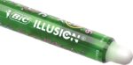 Bic Illusions Penna cancellabile - Punta media da 0,7 mm - Impugnatura in gomma - Ricaricabile - Colore verde - immagine 3