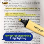 Bic Marking Highlighter Flat Evidenziatore fluorescente - Punta smussata - Tratto tra 1,20 e 4,60 mm - Inchiostro a base d'acqua - Colore giallo pastello - immagine 4