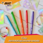Bic Kids Tatuaggi Confezione da 5 pennarelli + 10 sagome per tatuaggi temporanei - Inchiostro dermatologicamente testato e senza profumo - Colori assortiti - immagine 2
