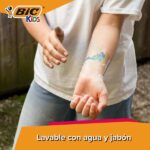 Bic Kids Tatuaggi Confezione da 5 pennarelli + 10 sagome per tatuaggi temporanei - Inchiostro dermatologicamente testato e senza profumo - Colori assortiti - immagine 4