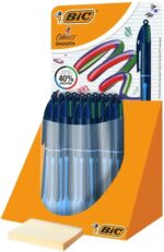 Bic 4 Colours Smooth Drop Espositore da 30 penne a sfera retrattili - Punta media da 1