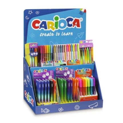 Espositore Carioca Fiorella Include 5 blister OOPS Easy da 3 pezzi Blu Rosso