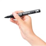 Pentel Pen N50S Pennarello permanente - Punta fine 3,18 mm - Resistente all'acqua e alla luce - Colore nero - immagine 3