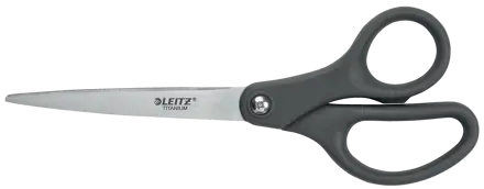 Leitz Forbici in acciaio inossidabile 18 cm - Rivestimento in titanio - Impugnatura ergonomica - Colore grigio