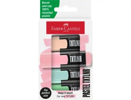 Faber-Castell TXTLNR Confezione da 4 pennarelli fluorescenti - Punta smussata - Larghezza tratto tra 1