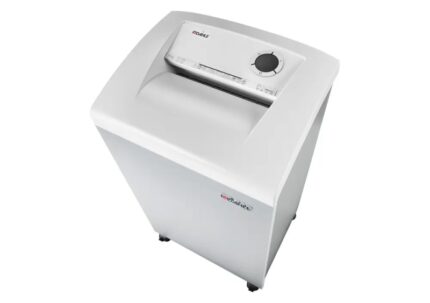 Dahle 310air Team Distruggidocumenti manuale a taglio in particelle P-3 - Distrugge fino a 20 fogli - Cestino da 100 L - Filtro antipolvere CleanTEC® - Ruote con freno - Colore bianco