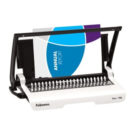 Fellowes Star+ 150 Rilegatrice manuale A4 per spirale in plastica - Perforazione fino a 15 fogli - Rilegatura fino a 150 fogli