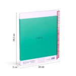 Milan Nata 624 Quaderno a spirale formato A4 a quadretti 5x5 mm - 80 fogli da 95 g/m² - Microperforato, 4 fori - Colore verde - immagine 4