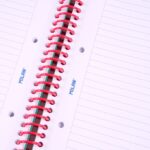 Milan Nata 624 Quaderno a spirale formato A4 a righe da 7 mm - 80 fogli da 95 g/m² - Microperforato, 4 fori - Colore rosa - immagine 3