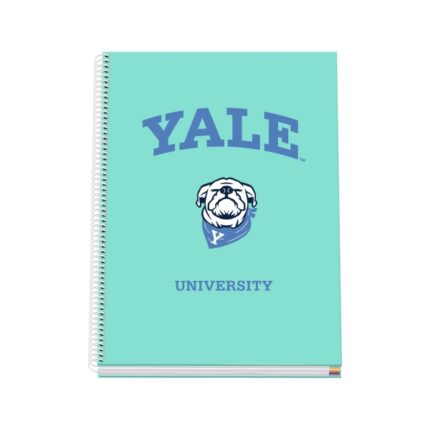 Dohe Yale Dog Quaderno a spirale A4 100 fogli microperforati con griglia da 5 mm - Copertina rigida in cartoncino rivestito - Bande colorate