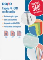 Dohe Colour Vibes Polyfoam Raccoglitore a 4 anelli misti da 35 mm A4 Ricarica 100 fogli a quadretti da 5 mm - Copertina in Polyfoam da 2 mm - Chiusura con elastico - Include 4 divisori e busta in polipropilene - Colore rosso - immagine 2