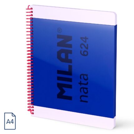 Milan Nata 624 Quaderno a spirale formato A4 liscio - 80 fogli da 95 g/m² - Microperforato