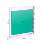 Milan Nata 624 Quaderno a spirale formato A4 liscio - 80 fogli da 95 g/m² - Microperforato, 4 fori - Colore verde - immagine 4