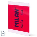 Milan Nata 624 Taccuino rilegato in formato A4 liscio - 48 fogli da 95 g/m² - Microperforato - Colore rosa