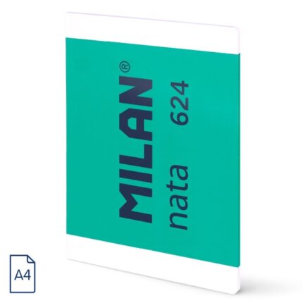 Milan Nata 624 Blocco incollato formato A4 liscio - 48 fogli da 95 g/m² - Microperforato - Colore verde