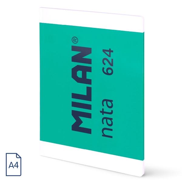 Milan Nata 624 Blocco incollato formato A4 liscio - 48 fogli da 95 g/m² - Microperforato - Colore verde