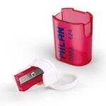 Milan Nata® 624 Espositore da 12 temperamatite con contenitore - Lama in acciaio - Colore bianco/rosa - immagine 3