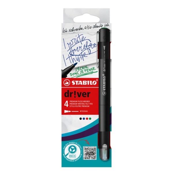 Stabilo Dr!ver Confezione da 4 pennarelli a punta media 0