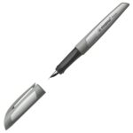 Stabilo Flow Monochrome Penna Stilografica Ricaricabile - Punta M di Alta Qualità - Impugnatura Ergonomica - Include Cartuccia Blu Reale - Corpo Colore Grigio Chiaro - immagine 2