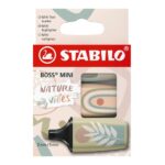 Stabilo Boss Mini Naturevibes Confezione da 3 pennarelli fluorescenti - Tratto da 2 a 5 mm - Inchiostro a base d'acqua - Antisecante - Colori verde fango