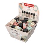 Stabilo Boss Mini Naturevibes Espositore con 50 pennarelli fluorescenti - Tratto da 2 a 5 mm - Inchiostro a base d'acqua - Antisecante - Colori assortiti