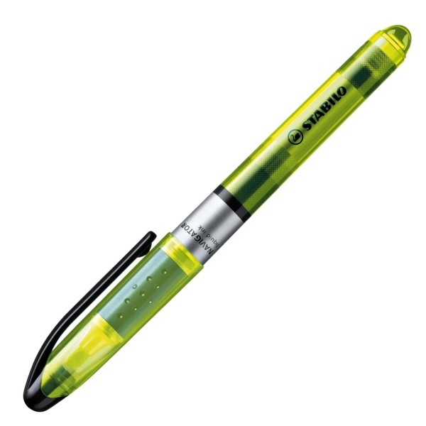 Stabilo Navigator Evidenziatore fluorescente - Zona di presa - Design sottile - Pratico clip da trasporto - Tratto tra 2 e 5 mm - Colore giallo