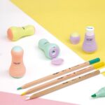 Milan Sway Pastel Espositore da 12 temperamatite con gomma da cancellare - Temperamatite con serbatoio e lama di sicurezza - Colori assortiti - immagine 3