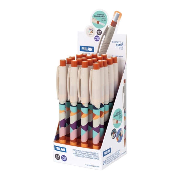 Milan The Fun Espositore da 20 Portamine Eraser&Pencil PL1 0