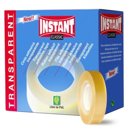 Instant Classic Nastro adesivo trasparente 12 mm x 33 m - Senza PVC - Trasparente