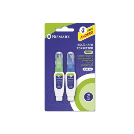 Bismark Confezione da 2 mini penne correttive da 4 ml - Punta metallica - Alta precisione