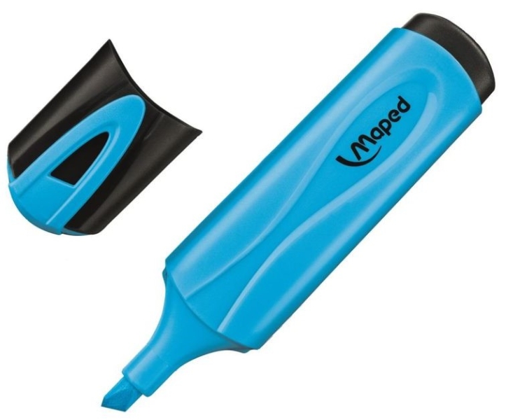 Maped Peps Classic Evidenziatore fluorescente - Punta smussata - Larghezza tratto da 1 a 5 mm - Ideale per sottolineare ed evidenziare - Colore blu