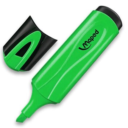Maped Peps Classic Evidenziatore fluorescente - Punta smussata - Larghezza tratto da 1 a 5 mm - Ideale per sottolineare ed evidenziare - Colore verde