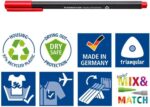 Staedtler Triplus Fineliner 334 Confezione da 20 pennarelli a punta fine - Tratto circa 0,3 mm - Inchiostro a base d'acqua - 97% di plastica riciclata - Colori assortiti - immagine 5