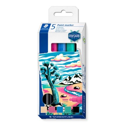 Staedtler Lumocolor 349 Confezione da 5 pennarelli acrilici permanenti - Tratto 2