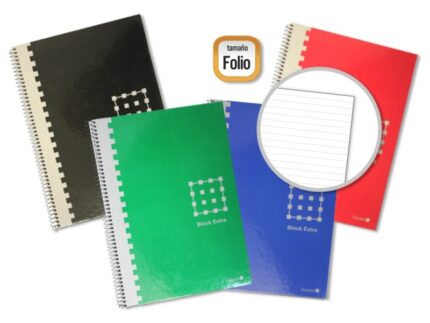 Golden Quaderno a spirale Folio 80 fogli 60 g 1 riga - Margine evidenziato - Copertina estraibile - Colori assortiti