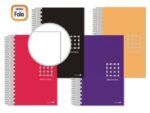 Golden Quaderno a spirale Folio 80 fogli 60 g Liscio - Margine evidenziato - Copertina estraibile - Colori assortiti