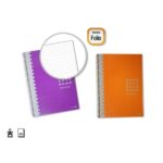 Golden Quaderno a spirale formato Folio 80 fogli 60 g/m² a righe - Margini evidenziati - Copertina estraibile - Colori assortiti - immagine 2