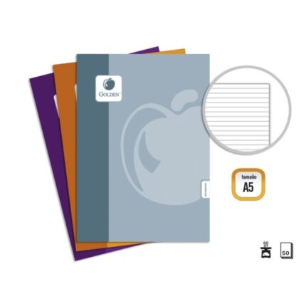 Golden Basic Confezione da 10 quaderni cuciti A5 50 fogli 60 g/m² a righe 3