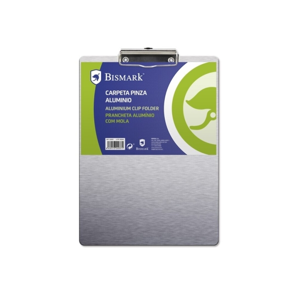 Biskmark Raccoglitore portadocumenti con base in alluminio e pinza metallica - Formato Folio
