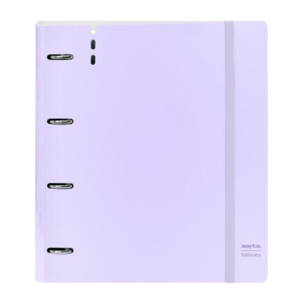 Safta Raccoglitore a 4 anelli - PP Foam - Anelli da 35 mm - Include 100 fogli A4 - 27x32x4 cm - Colore lavanda