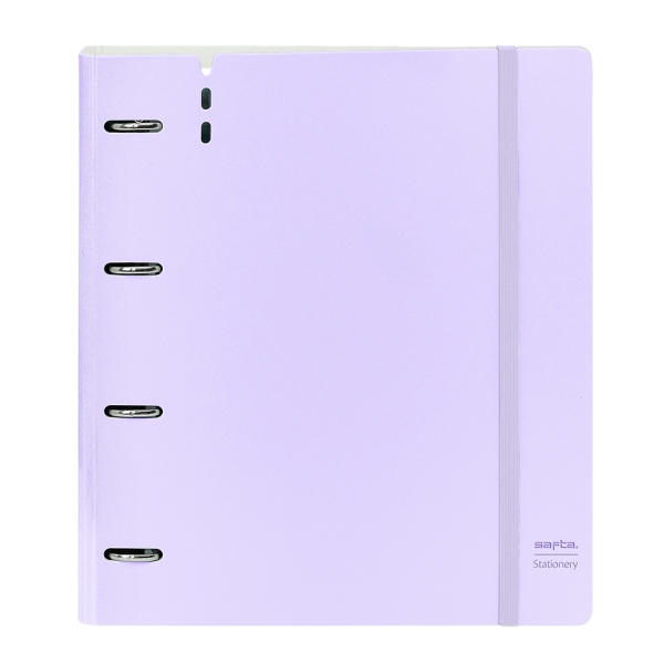 Safta Raccoglitore a 4 anelli - PP Foam - Anelli da 35 mm - Include 100 fogli A4 - 27x32x4 cm - Colore lavanda