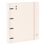 Safta Cartella a 4 anelli - PP Foam - Anelli da 35 mm - Include 100 fogli A4 - 27x32x4 cm - Colore beige - immagine 3