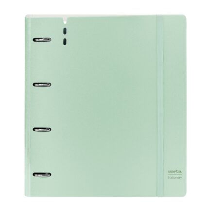 Safta Raccoglitore a 4 anelli - PP Foam - Anelli da 35 mm - Include 100 fogli A4 - 27x32x4 cm - Colore verde pastello