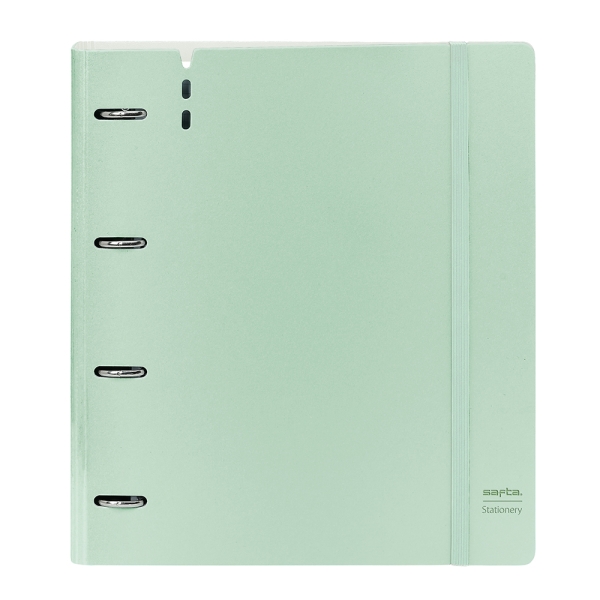 Safta Raccoglitore a 4 anelli - PP Foam - Anelli da 35 mm - Include 100 fogli A4 - 27x32x4 cm - Colore verde pastello Safta Raccoglitore a 4 anelli - PP Foam - Anelli da 35 mm - Include 100 fogli A4 - 27x32x4 cm - Colore verde pastello